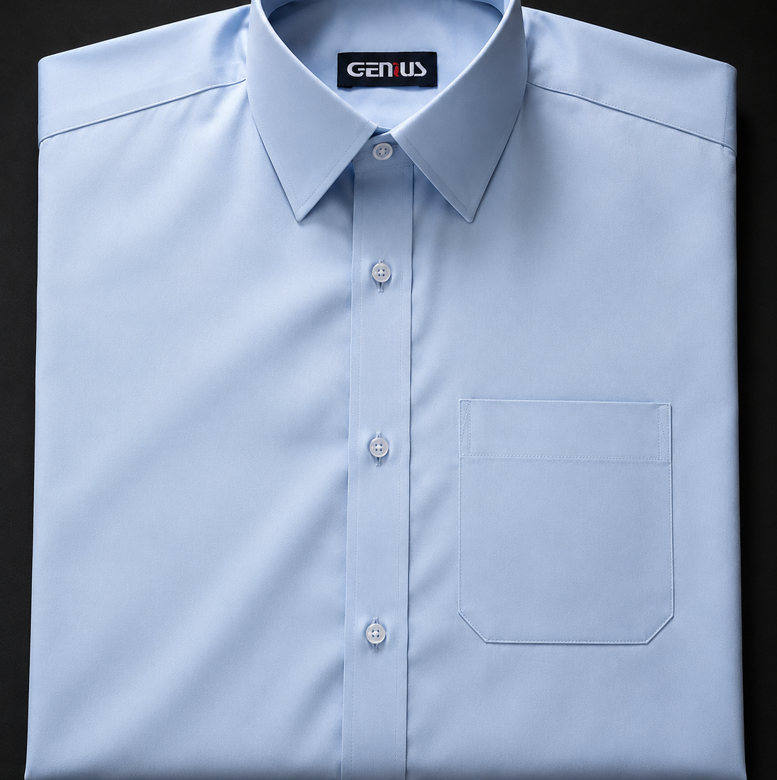 Blue shirt tailored at Genius Designer